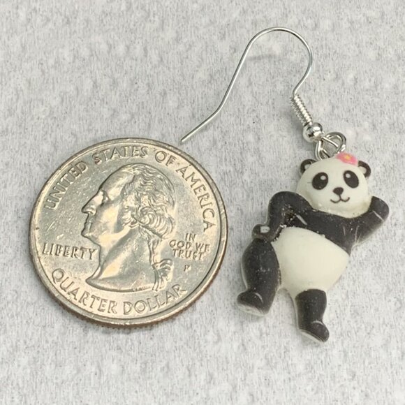 Panda Earring, Panda Bear Jewelry, Gift, Panda Jewelry, Silly Animal Earring - Picture 7 of 9